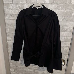 Women's BBXBRAND button down front tie top sz M #I1